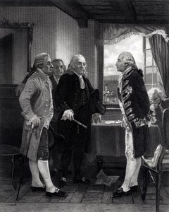 Die Friedenskonferenz auf Staten Island, Interview zwischen Lord Howe und dem Kongressausschuss, 11. September 1776 von Alonzo Chappel