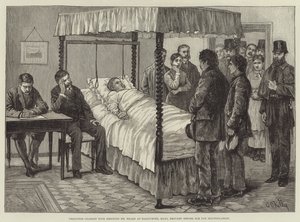 Gefangene, die beschuldigt werden, Mr. Hearn in Ballinrobe, Mayo, erschossen zu haben, werden ihm zur Identifizierung vorgeführt von Aloysius O
