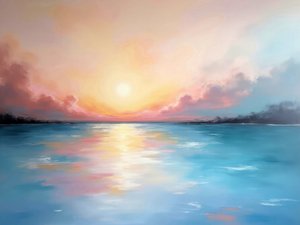Ruhige Spiegelung des Sonnenuntergangs