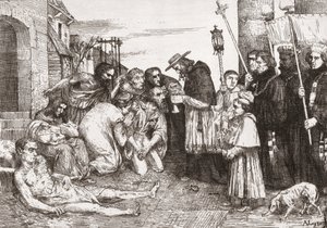 Pestopfer von Rom von Alphonse (after) Legros
