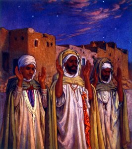 Illustration von muslimischen arabischen Pilgern auf dem Weg nach Mekka