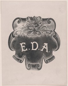 Gegenabdruck eines Namensschildes für Edward D. Adams