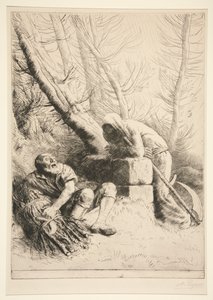 Der Tod und der Holzfäller von Alphonse Legros
