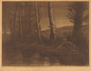 Fischer mit einem Reifennetz (La pêche à la truble)