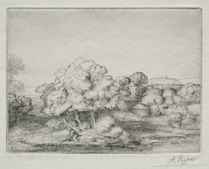 Dorf in der Nähe des Sees von Alphonse Legros
