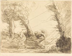 Erntearbeiter von einem Sturm überrascht von Alphonse Legros