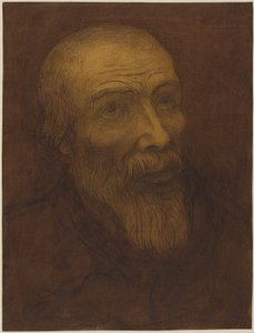 Kopf eines glatzköpfigen Mannes mit Bart von Alphonse Legros