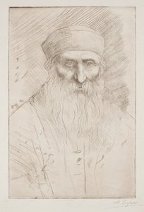 Kopf eines Mannes mit langem Bart von Alphonse Legros