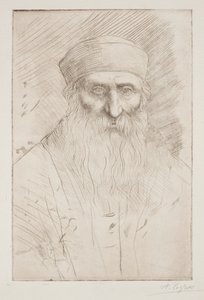 Kopf eines Mannes mit langem Bart von Alphonse Legros