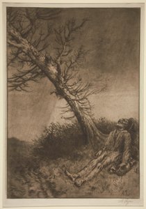 Der Tod des Vagabunden von Alphonse Legros