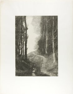 Landschaft mit Birken von Alphonse Legros