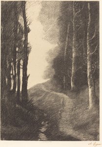 Landschaft mit Birken Le paysage aux bouleaux