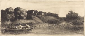 Landschaft mit Boot, 1. Platte von Alphonse Legros