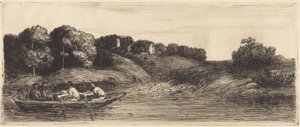Landschaft mit Boot, 1. Platte von Alphonse Legros