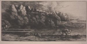 Landschaft mit Boot von Alphonse Legros