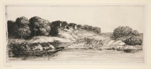 Le paysage au bateau von Alphonse Legros
