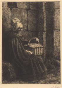 Bäuerin von Boulogne (Paysanne des environs de Boulogne dite La femme au panier) von Alphonse Legros