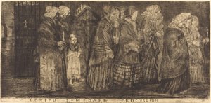 Prozession im Grabgewölbe von Saint Medard von Alphonse Legros
