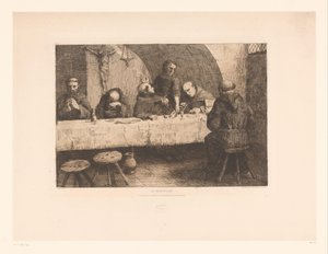 Refektorium mit betenden Mönchen von Alphonse Legros