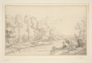 Ruhe am Flussufer von Alphonse Legros