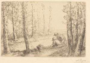 Ruhe am Flussufer von Alphonse Legros