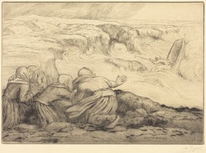 Kleines Boot in Gefahr von Alphonse Legros
