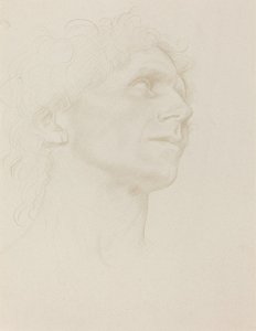 Studie eines Frauenkopfes, nach rechts gewandt von Alphonse Legros
