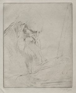 Studie eines lesenden Mannes von Alphonse Legros