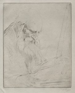 Studie eines lesenden Mannes von Alphonse Legros
