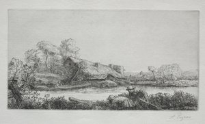 Der Bauernhof am Fluss von Alphonse Legros