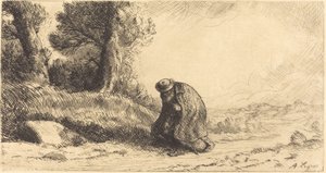 Vagabund, der eine Gasse entlangzieht von Alphonse Legros