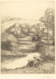 Waschhaus, genannt "Die Wäscherinnen" von Alphonse Legros