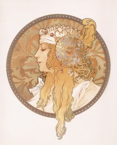 Byzantinischer Kopf einer blonden Jungfrau; Tête byzantine d