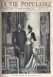 In einer Kirche steht ein schönes und elegantes Paar zwischen Kerzen und betet zu Gott. Illustration von Alfons Maria Mucha (Alphonse Marie Mucha) von Alphonse Mucha