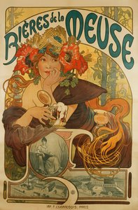 Meuse Bier; Bieres de La Meuse, 1897 von Alphonse Mucha