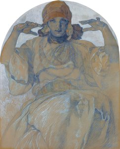 Porträt der Tochter des Künstlers, Jaroslava Muchova