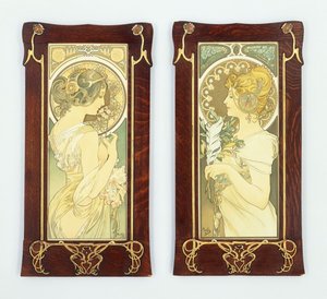 Die Primel und die Feder, 1899 von Alphonse Mucha