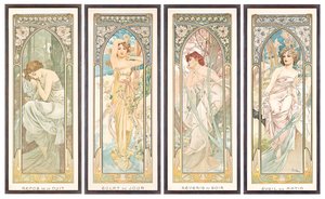 Die Tageszeiten; Les heures du jour von Alphonse Mucha