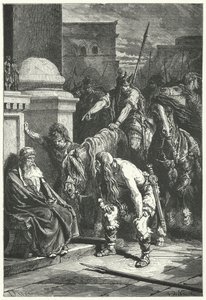 Der Tod des römischen Konsuls Marcus Papirius beim gallischen Überfall auf Rom, 387 v. Chr. (Stich)