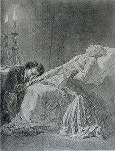 Der Tod von Jean Valjean, Illustration aus Les Miserables von Victor Hugo (1802-85) von Alphonse Marie de after Neuville