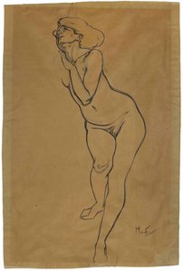 Stehende nackte Frau von Alphonse Mucha