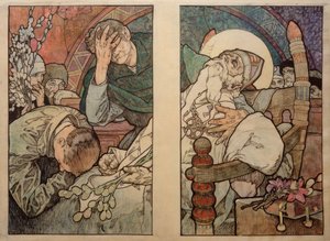 Fenster von St. Veit in Prag, Karton 1931 von Alphonse Mucha