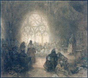 Georg von Podebrad und Papstlegat F. de Valle, 1462