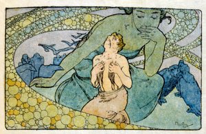 Illustration von Alphonse Mucha aus "Clio", einem Werk des französischen Autors Anatole France. 1900. Mucha (1860-1939) war ein tschechischer Jugendstilmaler