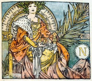 Illustration von Alphonse Mucha aus "Clio", einem Werk des französischen Autors Anatole France. 1900 von Alphonse Mucha