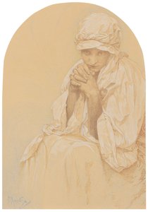 Porträt von Jaroslava, der Tochter des Künstlers von Alphonse Mucha