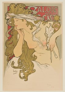 [Salon des Cent. März-April 1896 (Probe vor dem Schriftzug)] von Alphonse Mucha