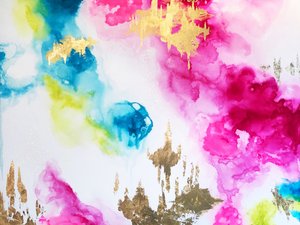 Goldenes Pink-Blaues Tinte