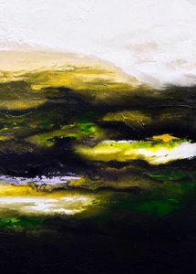Grün-Gold-Abstrakte Landschaft von Alyson Storms