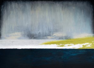 Regen über gelbem Feld